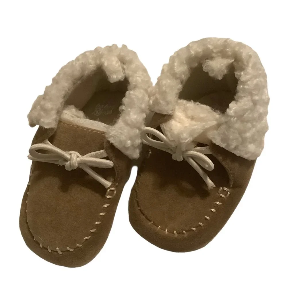 baby B'gosh Moccasins Infant 9-12 Mo. Style OK02476 Brown Faux Fur
